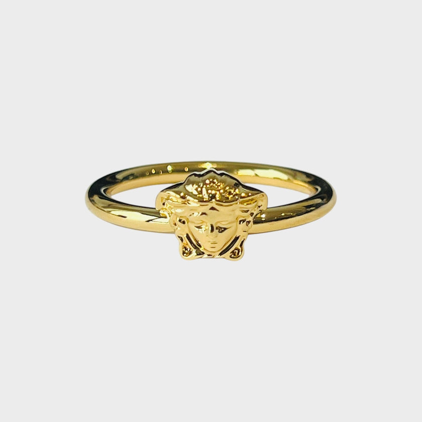 Medusa Head Ring Metal Gold Tone