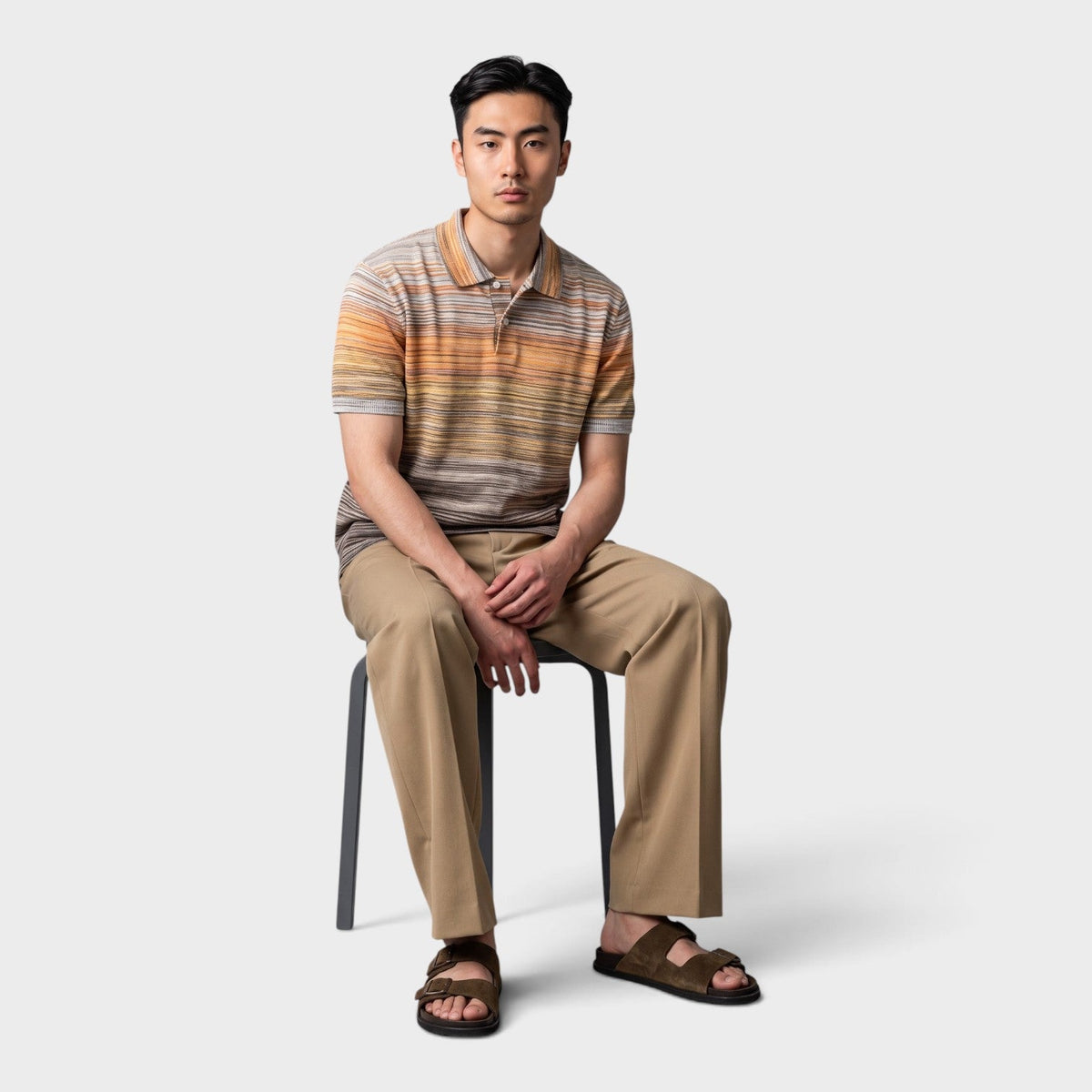 Space-Dyed Cotton Piqué Polo-Shirt Multi