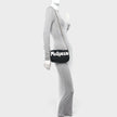 Nylon Graffiti Skull Small Crossbody Bag Black White