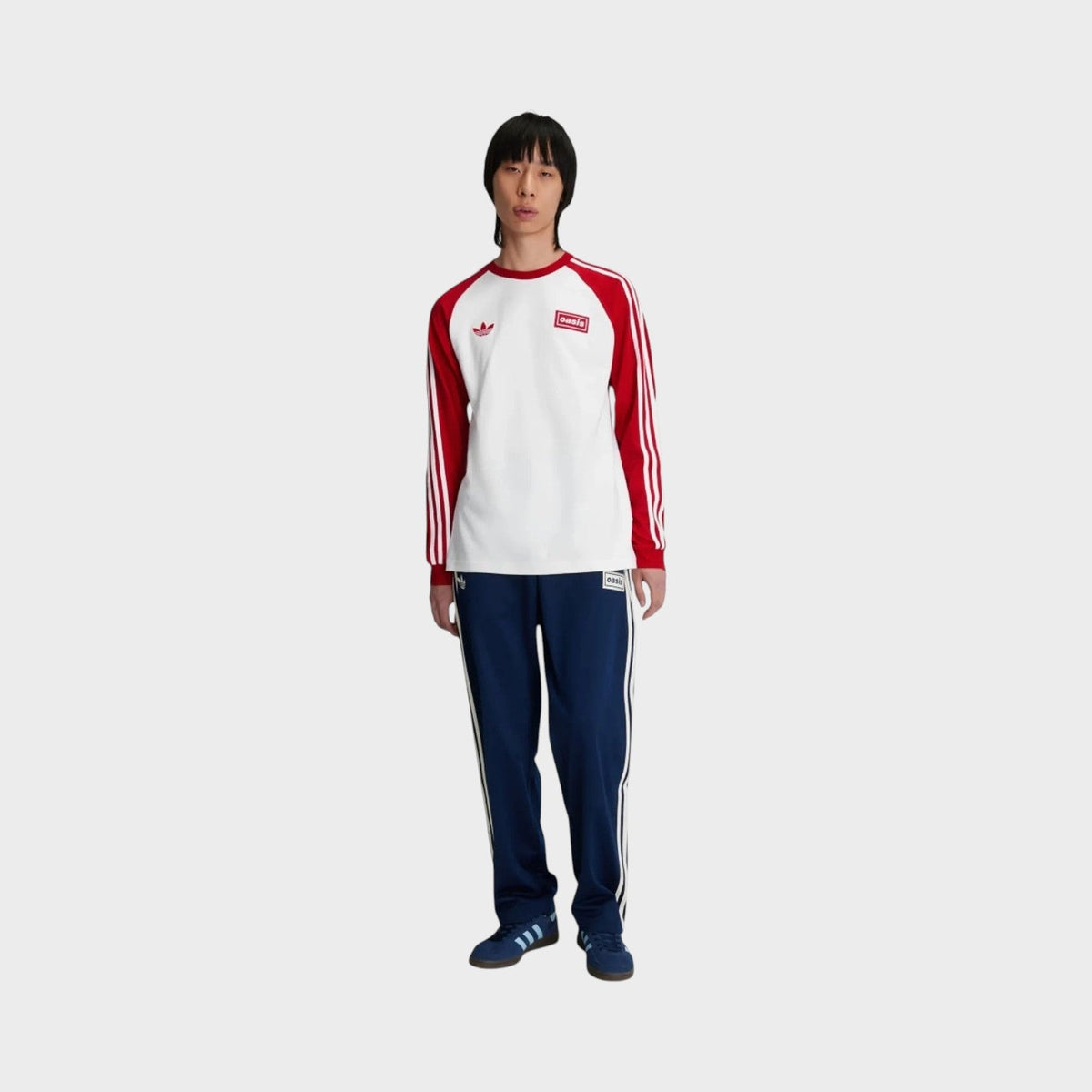 Oasis Tour 3-Stripes Longsleeve Tee White Red