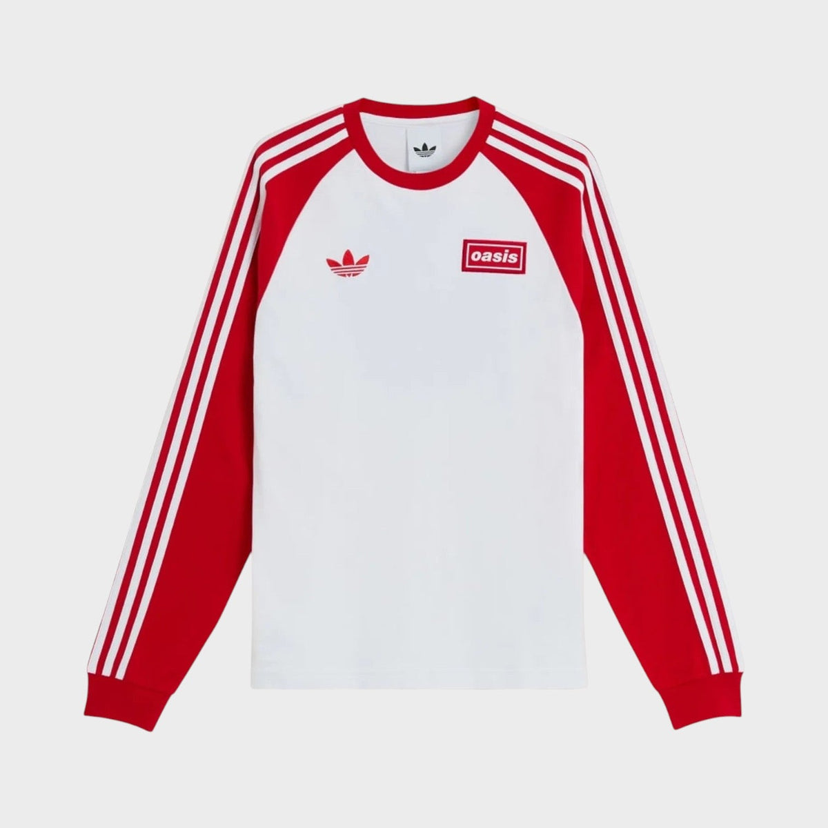 Oasis Tour 3-Stripes Longsleeve Tee White Red