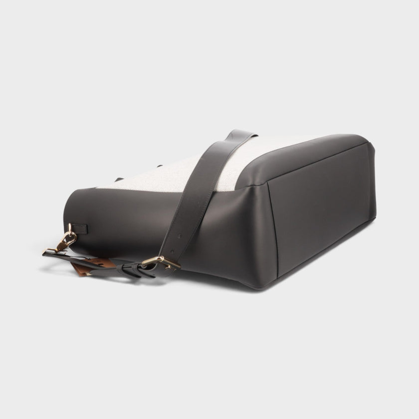 Two Way Ormond Canvas Leather Bag Beige Black