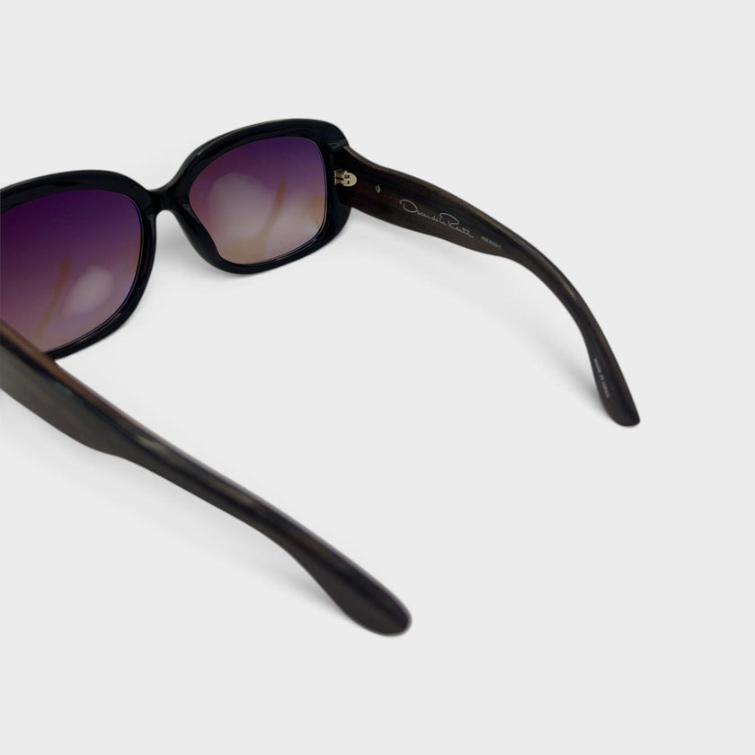 Linda Farrow Oversized Sunglasses Black Burgundy