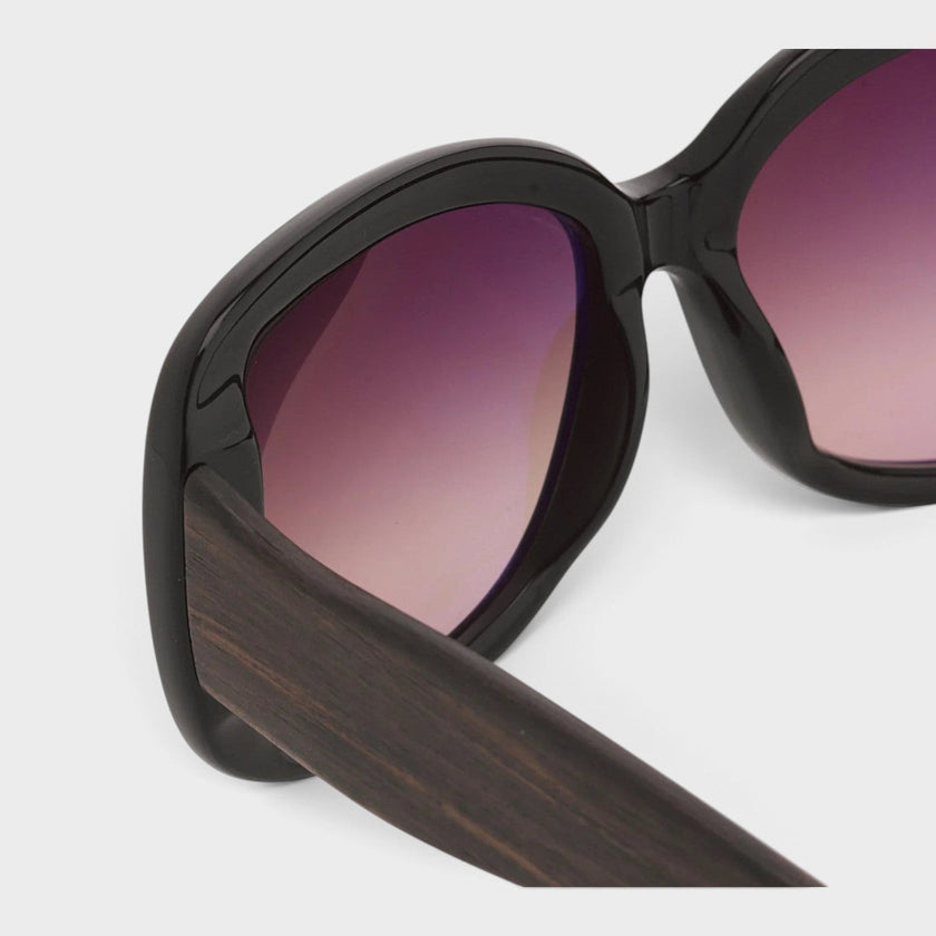Linda Farrow Oversized Sunglasses Black Burgundy