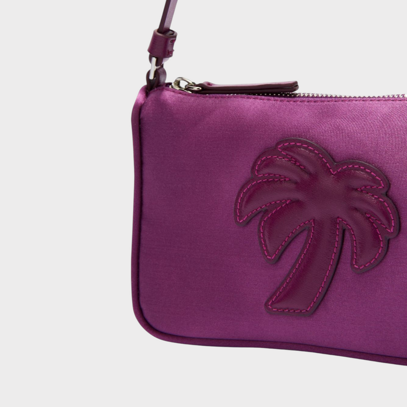 Palm Angels Satin Palm Shoulder Bag Purple