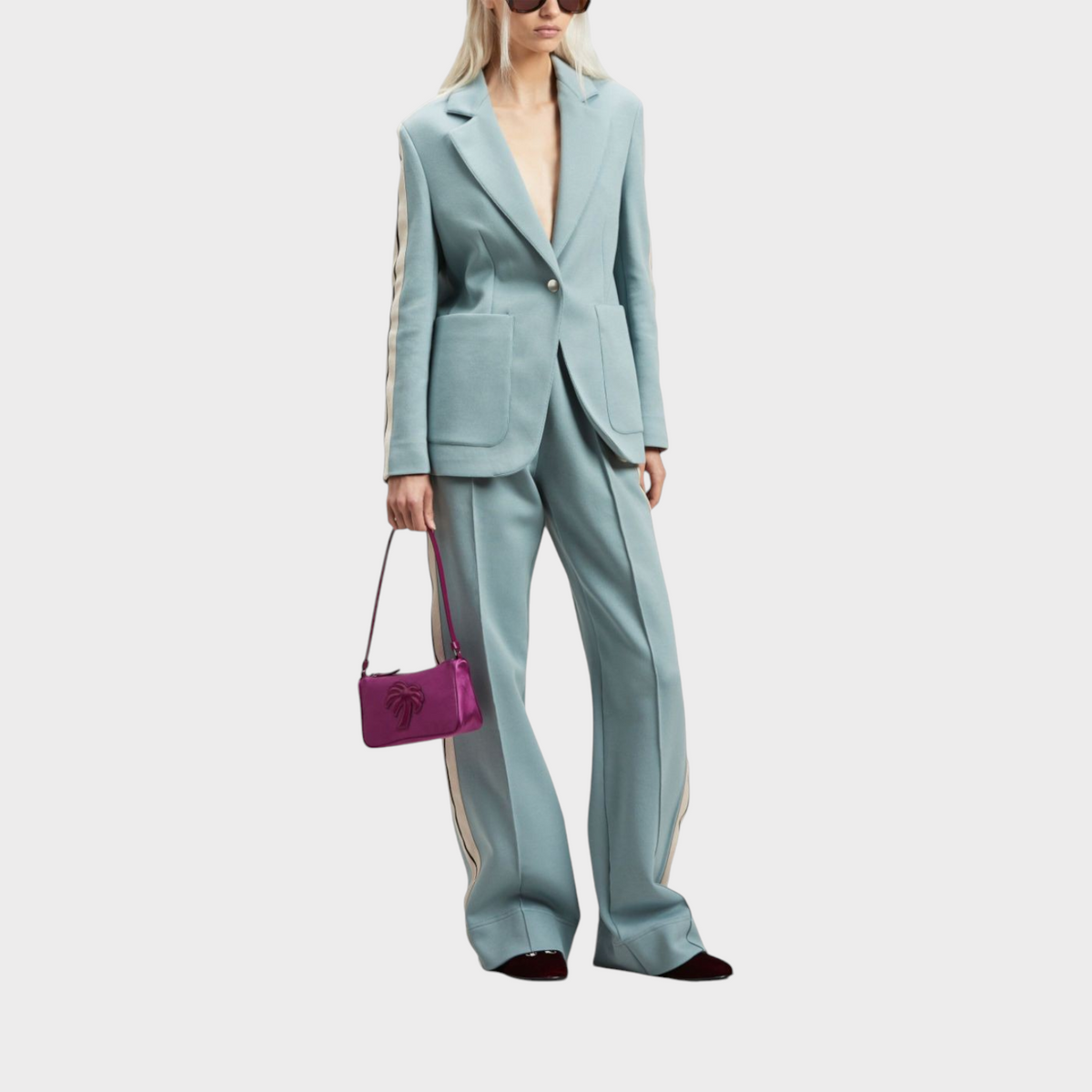 Palm Angels Satin Palm Shoulder Bag Purple