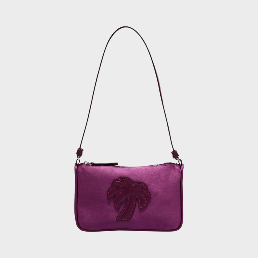 Palm Angels Satin Palm Shoulder Bag Purple