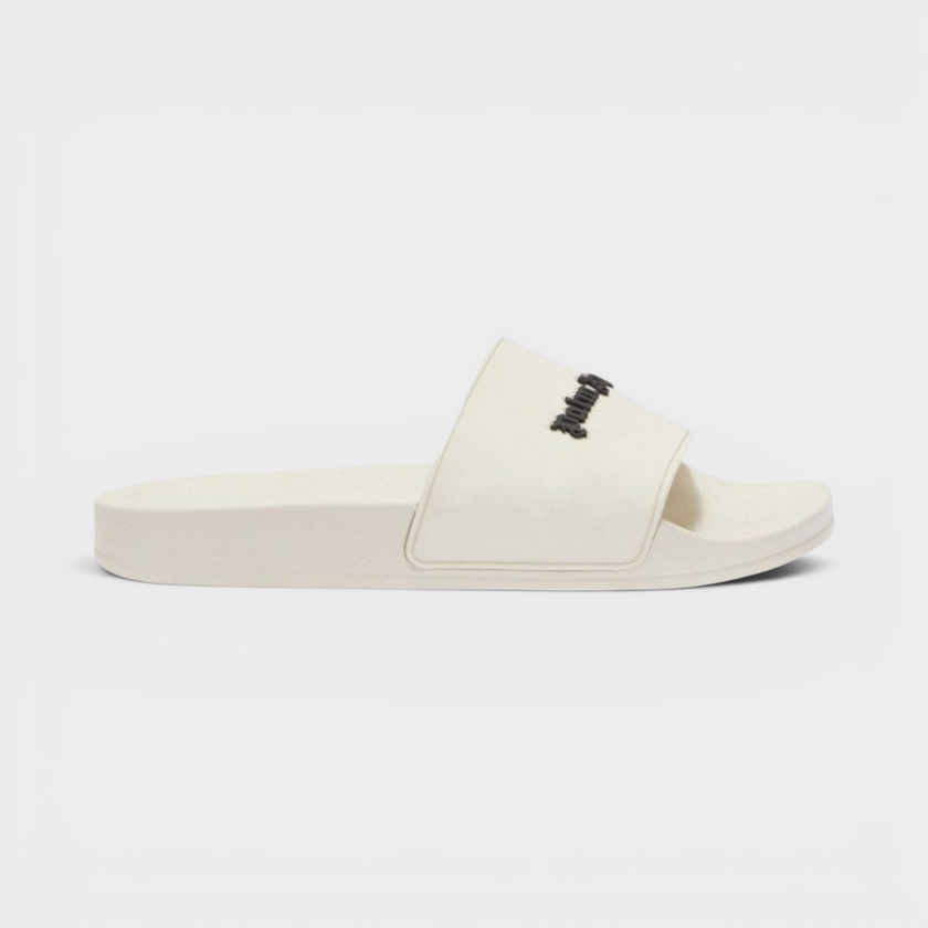 Palm Angels Logo Pool Sliders White