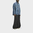 Palmity Laser Print Denim Shirt Blue Oversized