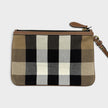 Peyton Check Wristlet Taupe Brown