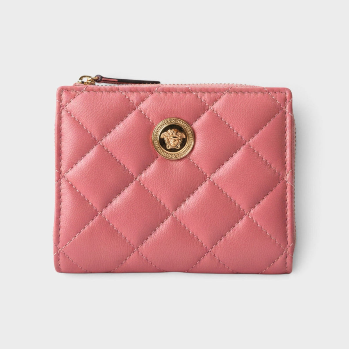 Medusa Head Quilted Wallet Pink