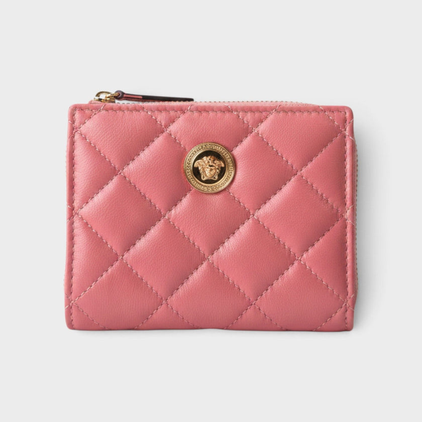 Medusa Head Quilted Wallet Pink