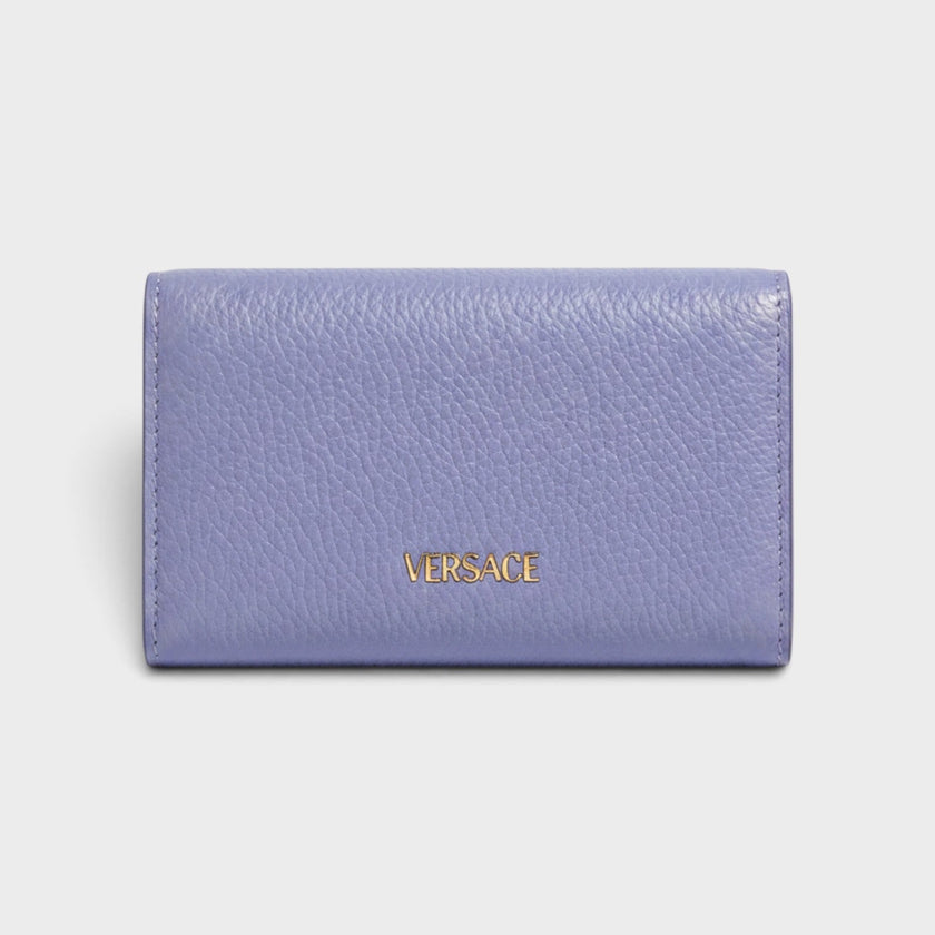 Medusa Head Business Card Holder Leather Purple