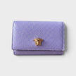 Medusa Head Business Card Holder Leather Purple