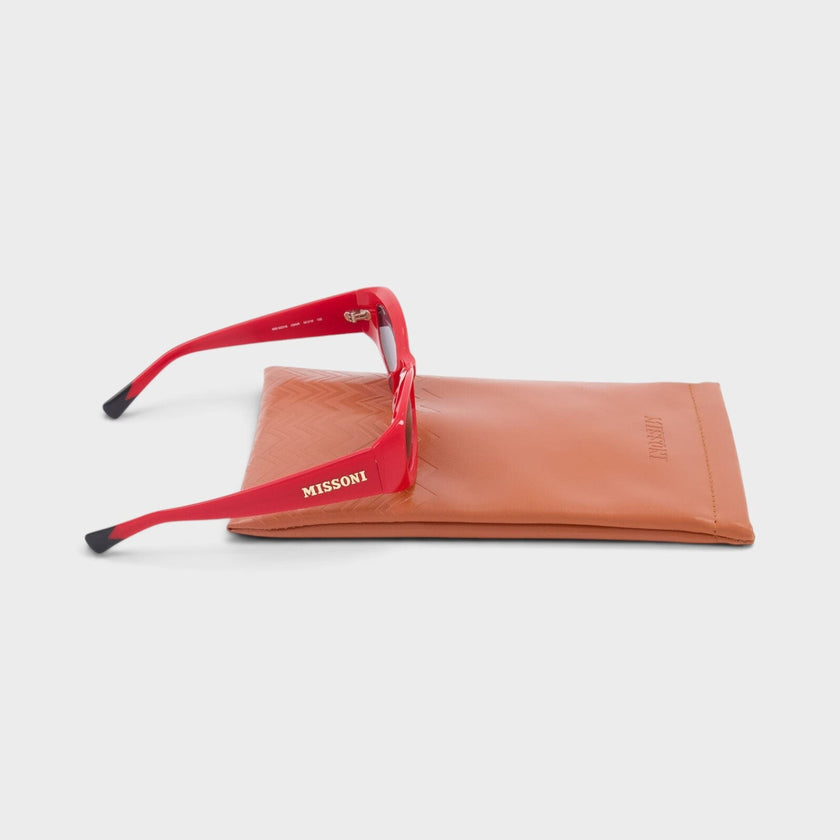 Rectangular Logo Sunglasses Red
