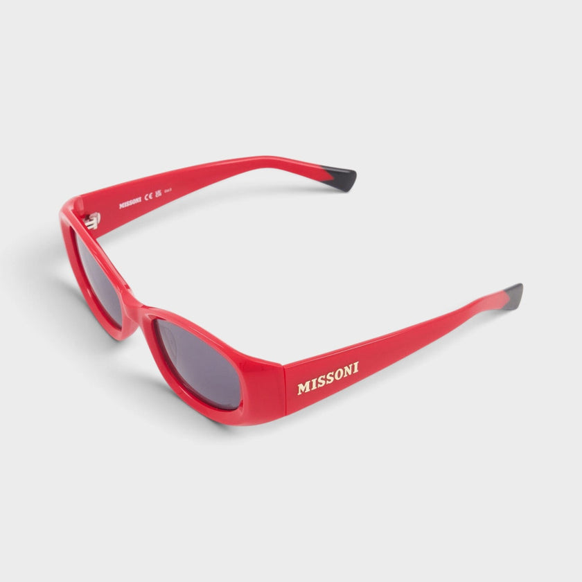 Rectangular Logo Sunglasses Red