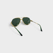 Rounded Main Frame Sunglasses Stainless Steel Green