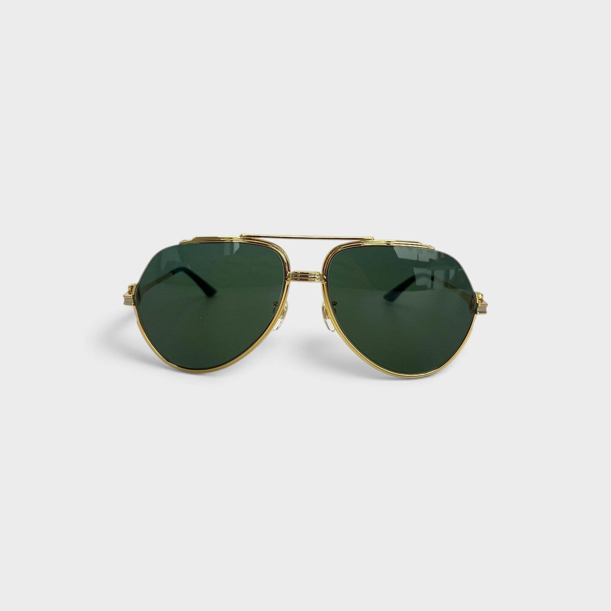 Rounded Main Frame Sunglasses Stainless Steel Green
