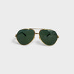 Rounded Main Frame Sunglasses Stainless Steel Green