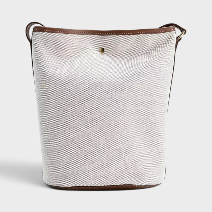 Roundel Medium Bucket Bag Dark Wheat Beige