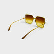 Stainless Steel Square Sunglasses Gold Silver Orange Sunset Gradient