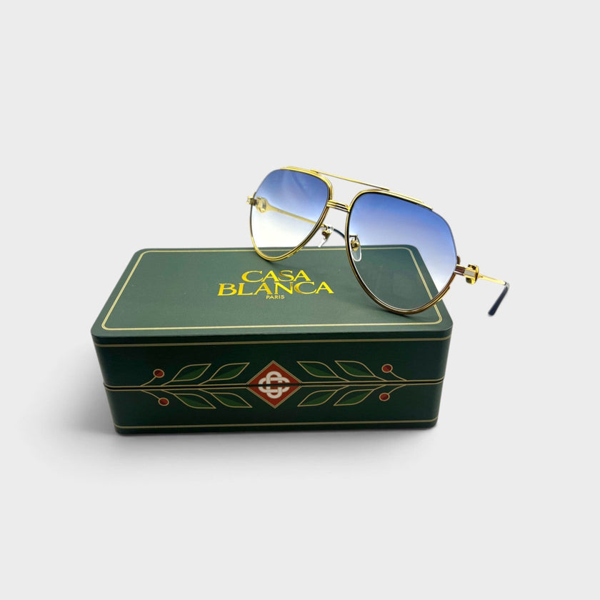 Stainless Steel Aviator Gold Silver Midnight Blue Gradient