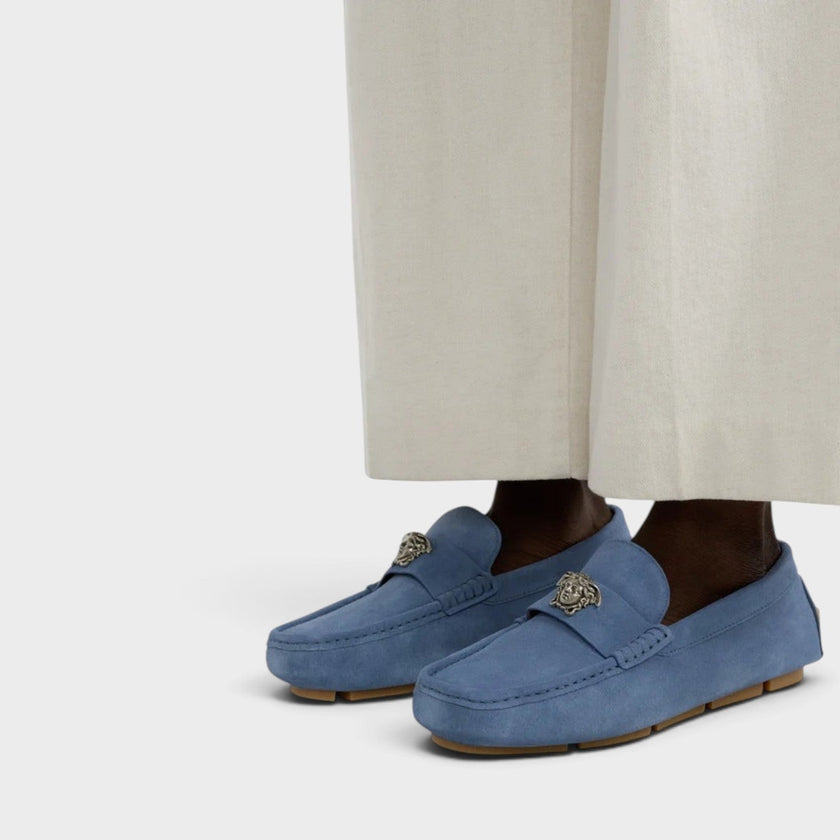 La Medusa Driver Loafers Stone Blue