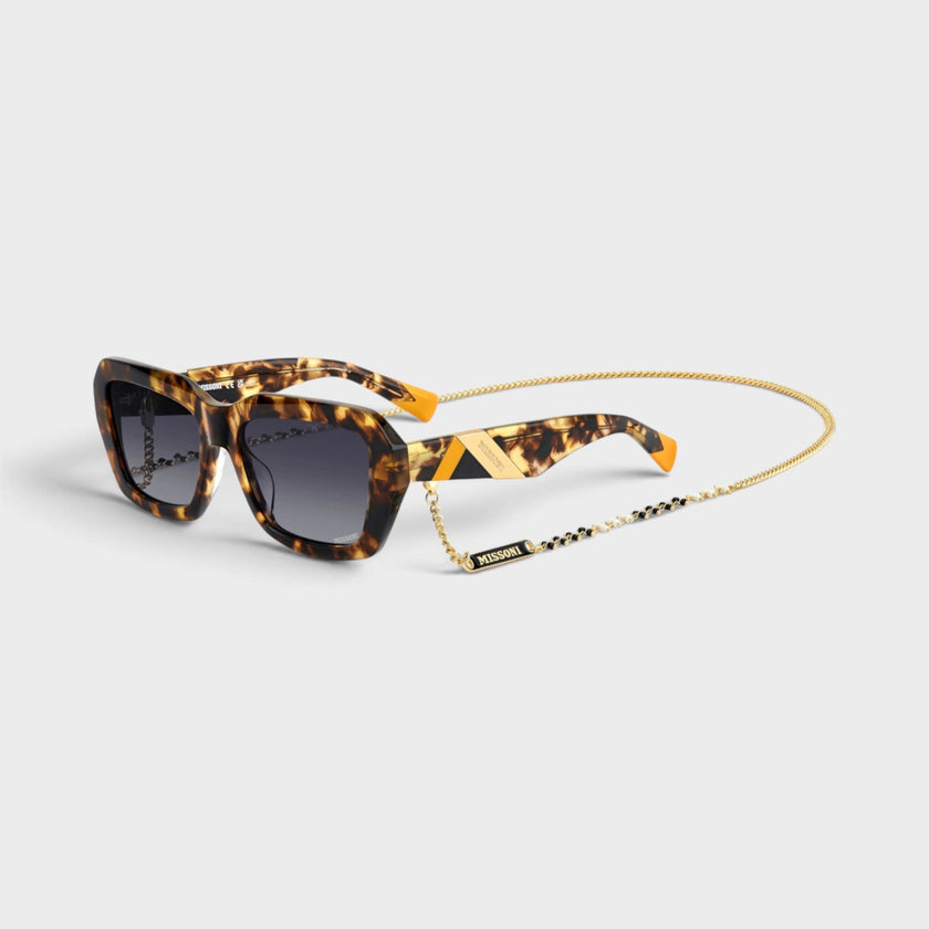 Rectangular Round Sunglasses Brown