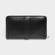Black Logo Detailed Zipped Wallet