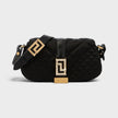 Greca Leather Quilted Shoulder Strap Bag Black