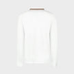 Hartford Stripe Checked Long Sleeve Polo White
