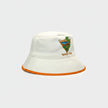 Printed Tennis Club Icon Bucket Hat White Orange