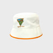 Printed Tennis Club Icon Bucket Hat White Orange