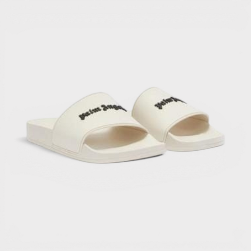 Palm Angels Logo Pool Sliders White