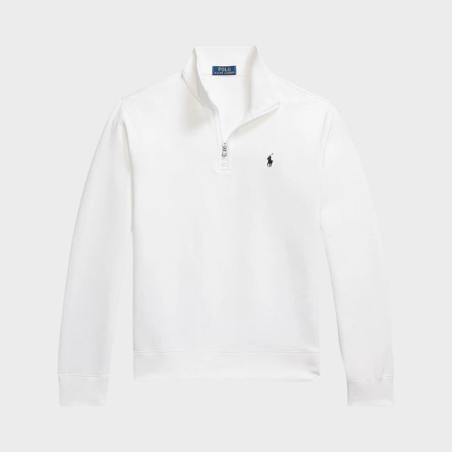 Knit Quater Zip Pullover Sweatshirt White