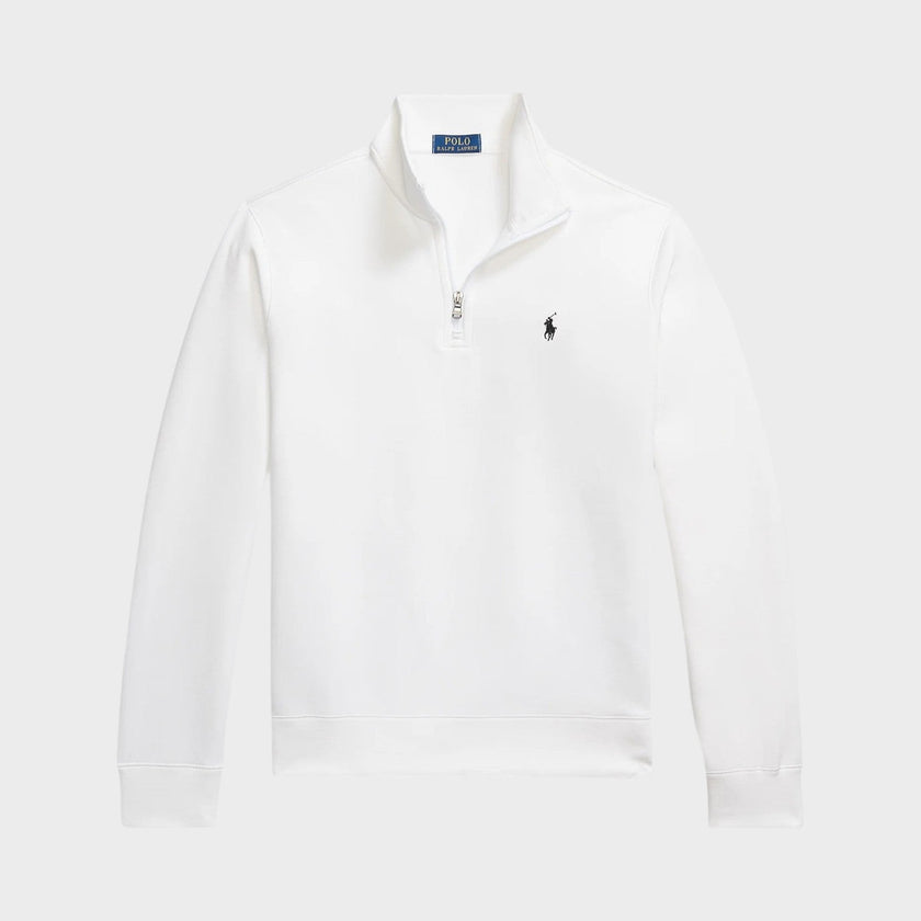 Knit Quater Zip Pullover Sweatshirt White