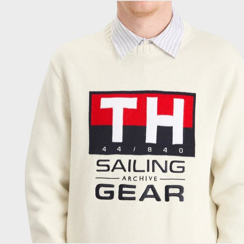 Gi Sailing Crewneck Knit Sweater White