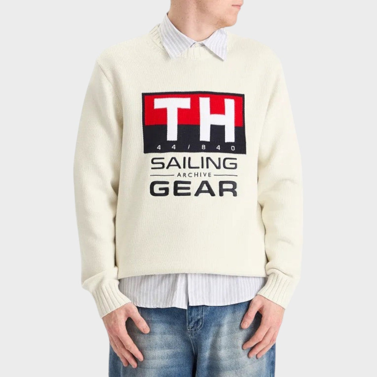Gi Sailing Crewneck Knit Sweater White