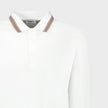 Hartford Stripe Checked Long Sleeve Polo White