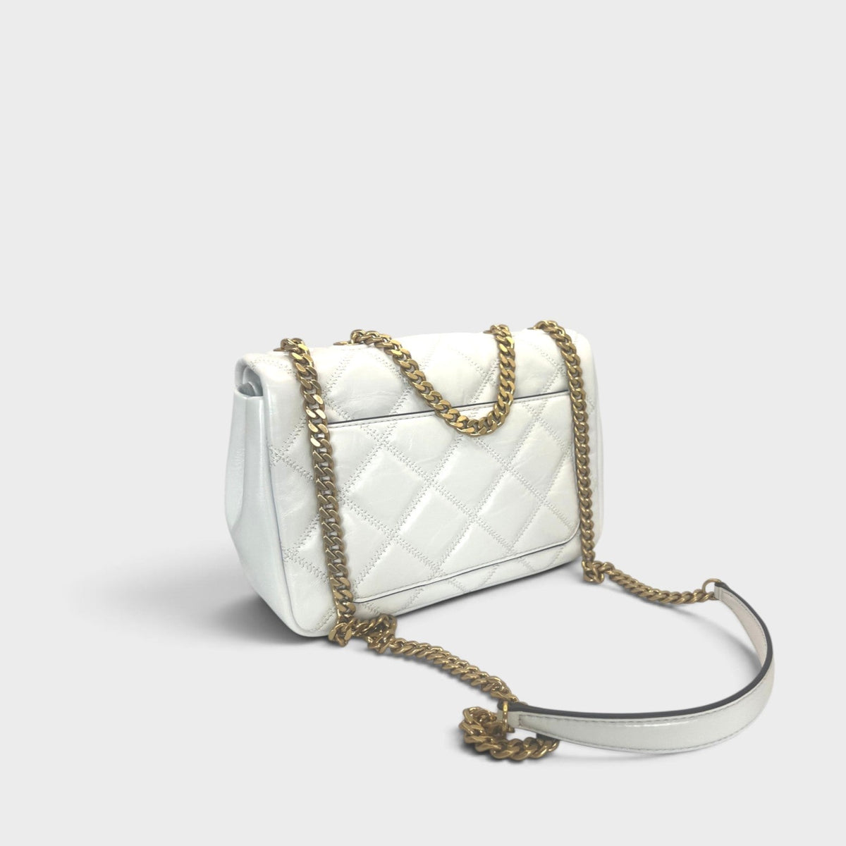 Willa Glazed Small Shoulder Bag White