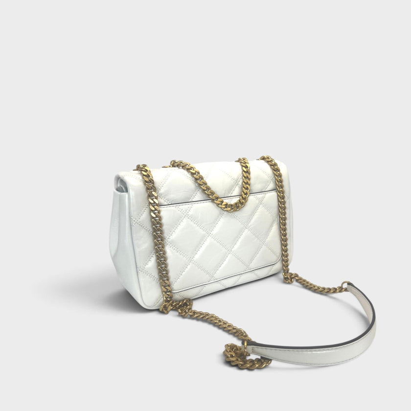 Willa Glazed Small Shoulder Bag White