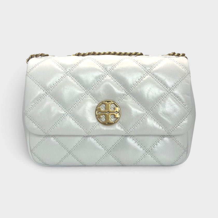 Willa Glazed Small Shoulder Bag White