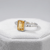 Tidewashed Citrine Ring - Octagonal Citrine & Hammered Band