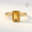 Tidewashed Citrine Ring - Octagonal Citrine & Hammered Band