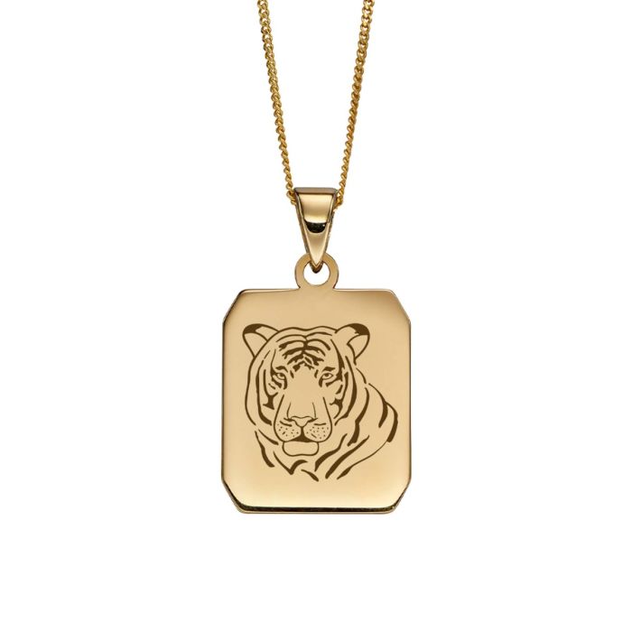 Elements Gold Rectangular Dog Tag Pendant