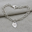 Tiny Heart Tag Personalised Silver Charm Bracelet