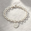 Tiny Heart Tag Personalised Silver Charm Bracelet