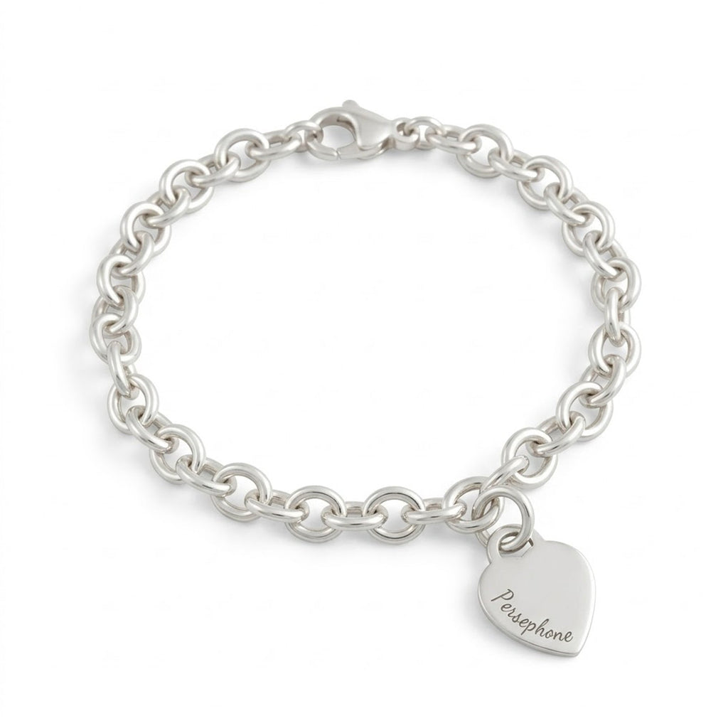 Tiny Heart Tag Personalised Silver Charm Bracelet