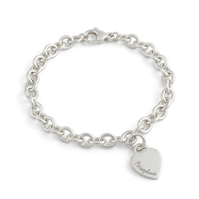 Tiny Heart Tag Personalised Silver Charm Bracelet