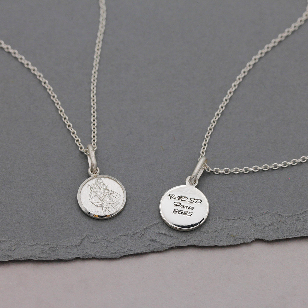 Klassieke Tiny Sint Christoffel Ketting Sterling Zilver 10 mm